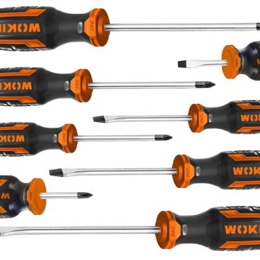 Imagem de Conjunto de Chaves de Fenda e Philips 8 Peças Wokin Laranja/ Preto