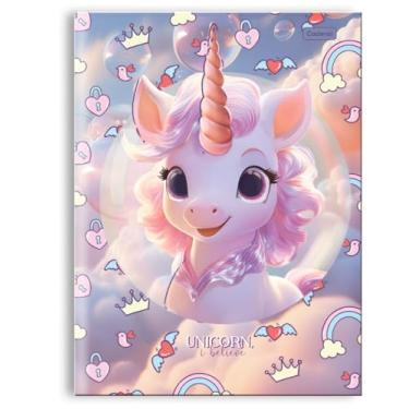 Imagem de Caderno 1/4 Brochura Escolar Cadersil – Tema Unicórnio “I Believe” – 80 Folhas – Capa Dura com Laminação Brilhante