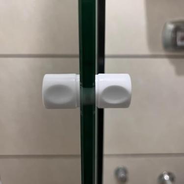 Imagem de Puxador Porta Correr Box Banheiro Branco C/Dedal Blindex Vidro até 10mm