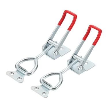 Imagem de HARFINGTON 2 braçadeiras ajustáveis M8 x 41 mm 349 kg capacidade de retenção estilo 4003 travas de liberação rápida prendedores ferrolho para tampa de defumador gabarito caixa de ferramentas, vermelho