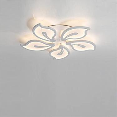 Imagem de Luminária pendente moderna LED, lustre LED compatível com sala de estar, cozinha, estudo, quarto, casa, por Modern Decor, flores brancas e pretas, acrílico, iluminação, teto, lâmpada (cor: 9