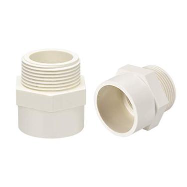 Imagem de uxcell 50 mm Slip X G1-1/2 macho rosca PVC conector adaptador de encaixe de tubulação 5 peças