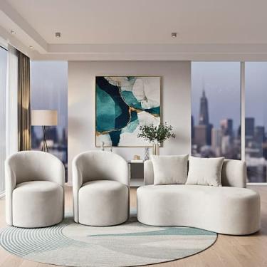 Imagem de Conjunto Decorativo 02 Poltronas + Sofá Curvo Orgânico Nature Gaia Sue