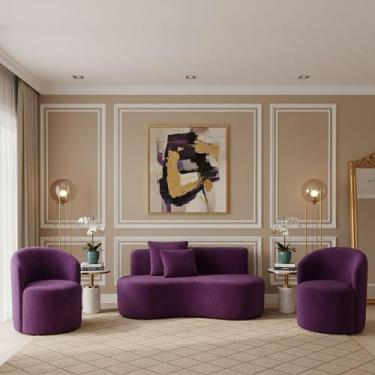 Imagem de Conjunto Decorativo 02 Poltronas + Sofá Curvo Orgânico Nature Gaia Vel