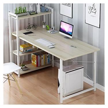 Imagem de AKALNNB Mesa de PC PC Laptop Mesa Estilo Moderno PC Estação de Trabalho com 4 Camadas Estante para Escritório em Casa Estudar Sala de Estar Móveis Multifuncional Escrivaninha Secretária de Escritório
