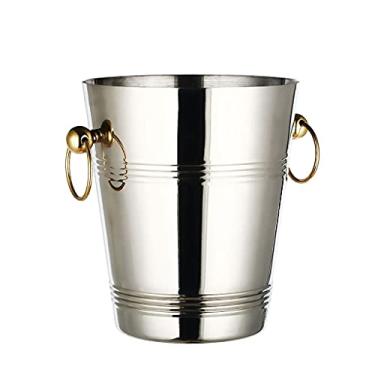 Imagem de Baldes de gelo isolados balde de gelo engrossado balde de gelo de aço inoxidável balde de champanhe balde de vinho com alça balde de gelo grande balde refrigerador cerveja champanhe balde