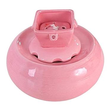 Imagem de Fonte de cerâmica para gatos bebedouro automático dispensador de água para animais de estimação filtro de ciclismo suprimentos para gatos alimentador antiderrapante dispensador de água para animais de