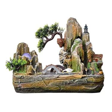 Imagem de XFNVXC Fonte de mesa com cascata para uso interno, fonte de mesa, cachoeira, árvore falsa, lazer, fonte de água, fonte decorativa para casa e escritório, fonte de água de mesa