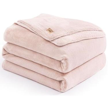 Imagem de UGG Cobertor de pelúcia casal/queen, cobertor fofo de lã para cama, cobertor luxuoso e aconchegante para sofá, decoração fofa hipoalergênica lavável, 228 x 228 cm, rosa quartzo (branca)
