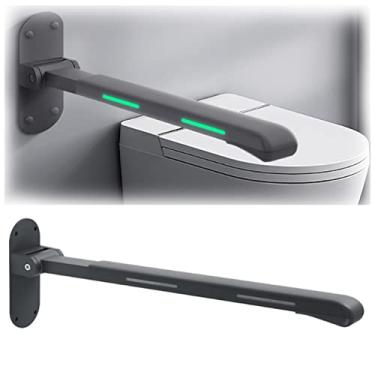 Imagem de Barras de apoio para deficientes, barra de apoio dobrável para vaso sanitário, suporte de segurança dobrável montado na parede, antiderrapante, barra de apoio para banheiro, alça de chuveiro com