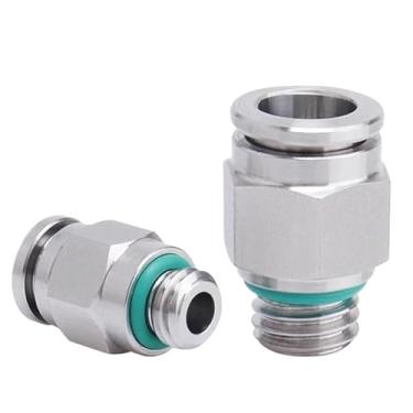 Imagem de Conector rápido pneumático PC 304 aço inoxidável 304 rosca G rosca M5 1/20.3 cm 1/10.2 cm 3/20.3 cm 1/5.1 cm conector de água gás de água (PC12-G04)