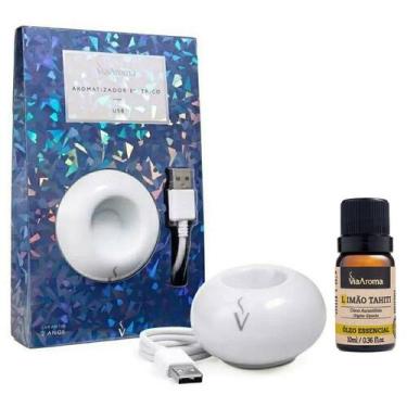 Imagem de Aromatizador Difusor Portátil Usb Com Led + Óleo Essencial Via Aroma, 