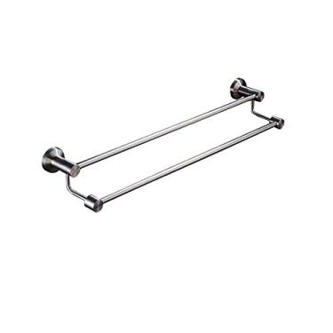 Imagem de DSeenLeap Toalheiro duplo em aço inoxidável 304 com acabamento cromado escovado para montagem na parede para casa de banho ou cozinha (50 cm)