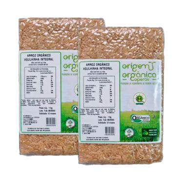 Imagem de Kit 2X: Arroz Agulhinha Longo Integral Vácuo Origem Orgânica 1kg