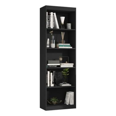 Imagem de Estante Livreiro Casa JD Organizador Lorenzo com 5 Nichos Sala Escritorio (Preto)