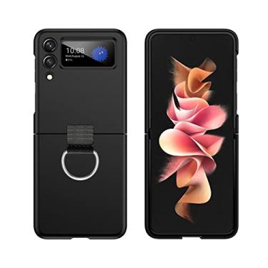 Imagem de Para Samsung Galaxy Z Flip 3 5G Case ZFlip3 Flip4 3 Fundas Finger Ring Matte Phone Cover para Galaxy Z Flip 4 3 Cases, Black, For Z Flip 3