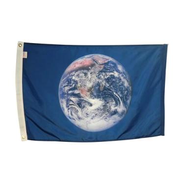 Imagem de Bandeira do Planeta Terra - Nylon durável para todos os climas para atividades ao ar livre - Feito nos EUA -8 x 1,5 m