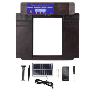 Imagem de Porta solar automática de galinheiro profissional infravermelho evita beliscar multimodos porta auto Coop com temporizador sensor de luz e controle remoto para galinha, pato, ganso, aves de capoeira