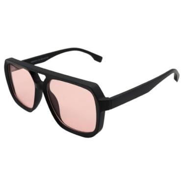 Imagem de Óculos de Sol Quadrado Grande Aviador Premium Moda Verão Carnaval Vintage Retrô UV400 Unisex Feminino Masculino - Modelo Dallas - Cacife Brand (Rose)