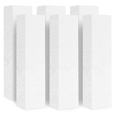 Imagem de Pedra-pomes para limpeza de vaso sanitário - remove manchas de calcário, anel de água dura, acúmulo de cálcio, ferro e ferrugem - pacote com 6, branco