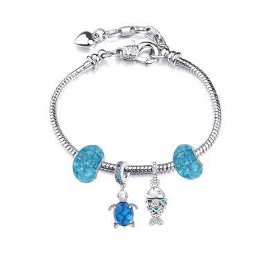 Imagem de Pulseira com Berloques fundo do mar 18cm- Pulseira Feminina - Presente Feminino - Joias para Mulheres - Presente Namorada