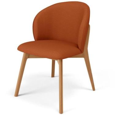 Imagem de Cadeira De Jantar E Estar Living Estofada Mia L02 Linho Terracota - Ly