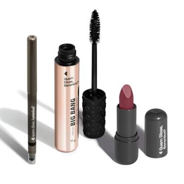 Imagem de Combo Make Básica: Máscara Big Bang 10g + Lápis Esfumador Pretô 200mg + Batom Rosa 250 Cremoso 3,8g