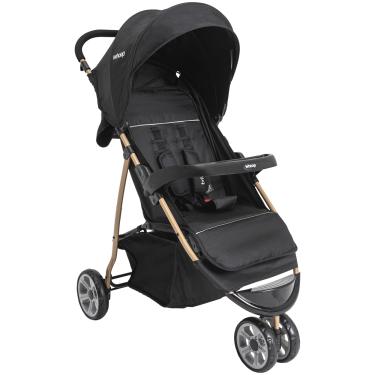 Imagem de Carrinho de Bebe para Passeio Kiddo Trio Preto Dourado