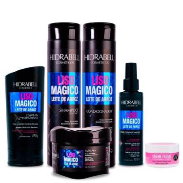 Imagem de Combo Liso Magico Leite de Arroz Hidratante Facial Hidrabell Cabelos A