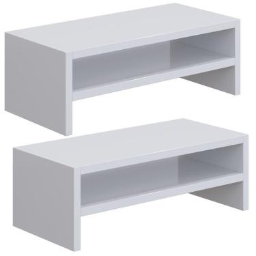 Imagem de Kit 2 Suportes Stand Para Monitores Mesa Escritório Branco