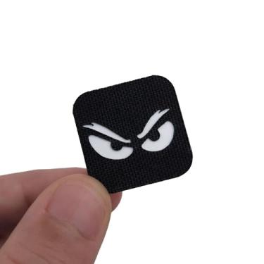 Imagem de Spooky Eyes Ranger Eye Patch 2,5 cm | Nylon e vinil cortados a laser | Design de olhos zangados brancos para equipamentos táticos, EDC e Airsoft | Suporte de gancho (lado do laço não incluído) | Leve