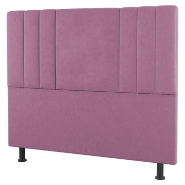 Imagem de Cabeceira Cama Box Solteiro Grace 90cm Suede Rosa - Abmaza