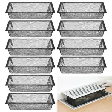 Imagem de IANFAN 10 peças Armadilha de cobertura de registro de piso de 10 x 25 cm, filtros de ventilação de chão, tela de piso, armadilha de rede de malha de ventilação mantém insetos, moedas, pelos de animais