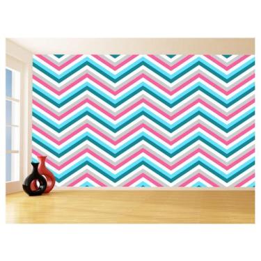 Imagem de Papel De Parede 3D Sala Chevron Zig Zag Listras 3,5M Zig64 - Você Deco