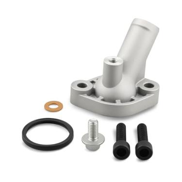 Imagem de Tampa de tomada de alumínio para termostato com parafusos para Can-Am Commander 800 1000 Maverick 1000 Renegade, substituição 420222494