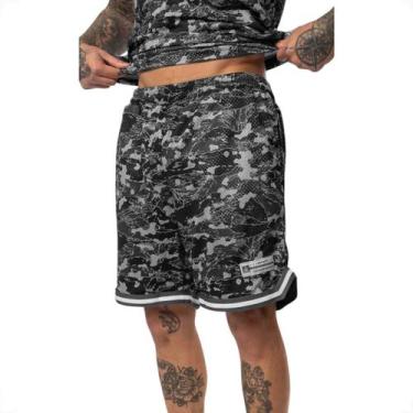 Imagem de Bermuda Basquete Okdok Camuflada Masculino, Cinza, M