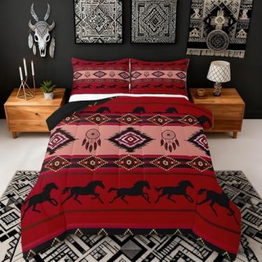 Imagem de Castle Fairy Conjunto de edredom infantil boêmio, tamanho solteiro, sudoeste, indígena asteca, tribal, reversível, para quarto de adolescentes, estilo americano exótico do sudoeste, edredom acolchoado