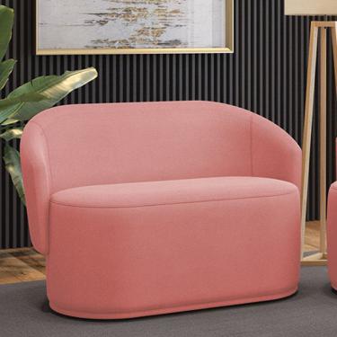 Imagem de Sofá 2 Lugares Namoradeira Orgânica Para Sala Malu Suede M11 - D'rossi Cor Rose