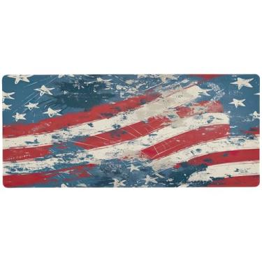 Imagem de SEHANY Tapete de mouse grande bandeira americana 80 x 30 cm antiderrapante para jogos com base de borracha de 3 mm de espessura, protetor de mesa para laptop, mesa para jogadores, desktop, escritório