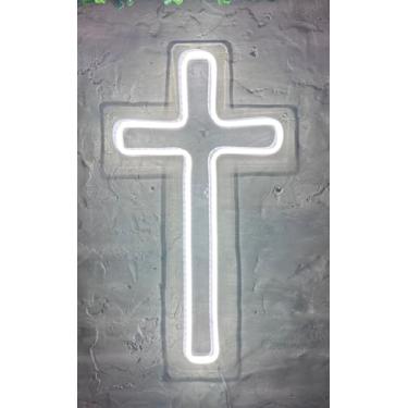 Imagem de Luminária Painel Neon Led Iluminação - Cruz Igreja Altar (Branco Frio)