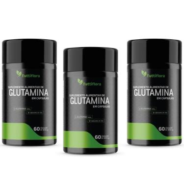 Imagem de Kit 3x L-Glutamina 600mg 60 Cápsulas Tuttiflora-Unissex