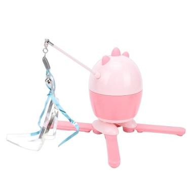 Imagem de GLOGLOW Varinha de Penas de Pássaro Voador de Rotação Automática, Brinquedos de Penas Multimodos Brinquedos Interativos Giratórios Irregulares de 360 ​​graus para Gatos Internos Com Base Estável