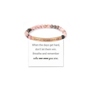 Imagem de Someki Pulseira Dont Let The Hard Days Win para mulheres e homens, pulseira ajustável gravada, tubo de aço inoxidável, inspirador, pequenas palavras, projeto, presentes para tempos difíceis, joias