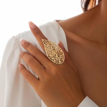 Imagem de Conjunto de anéis empilháveis para mulheres, anéis empilháveis ajustáveis, joias boêmias, presentes de Natal, presentes de amizade para mulheres, dia dos namorados, Medium, Latão, Sem pedra preciosa