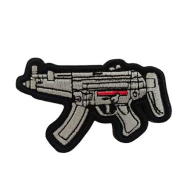 Imagem de Ruoming 1 peça de remendo bordado com design de rifle tático, fecho de gancho e laço estilo militar, para coletes e bolsas (rifle 6)