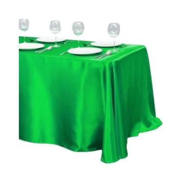 Imagem de Toalha De Mesa De Cetim Em Cor Sólida Para Aniversário Casamento Banqu