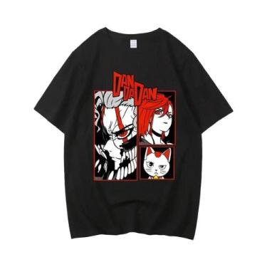 Imagem de Camiseta Vintage Unissex Oversized De Algodão Com Estampa De Anime Jap