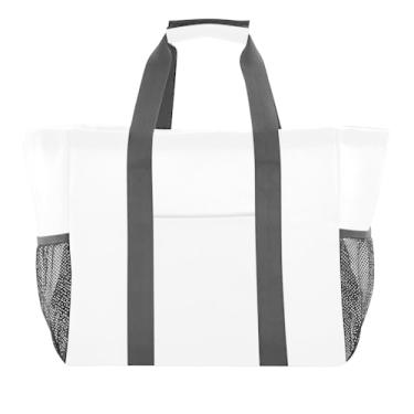 Imagem de Wassud Sacolas de mercearia reutilizáveis tulipas grande bolsa organizadora de lona impermeável para praia, piquenique, lavanderia, viagem