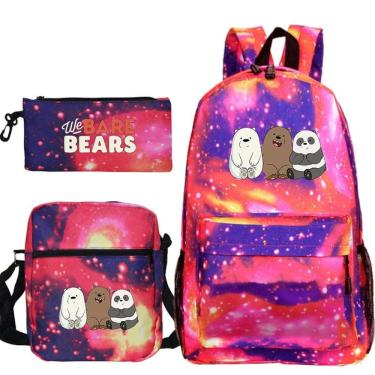 Imagem de Conjunto de mochilas Wes Bares Bears Satchel, bolsa escolar impressa em anime
