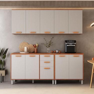 Imagem de Cozinha Completa Itatiaia 200cm Em Madeira Mdp Cinamomo-fendi Itafriz